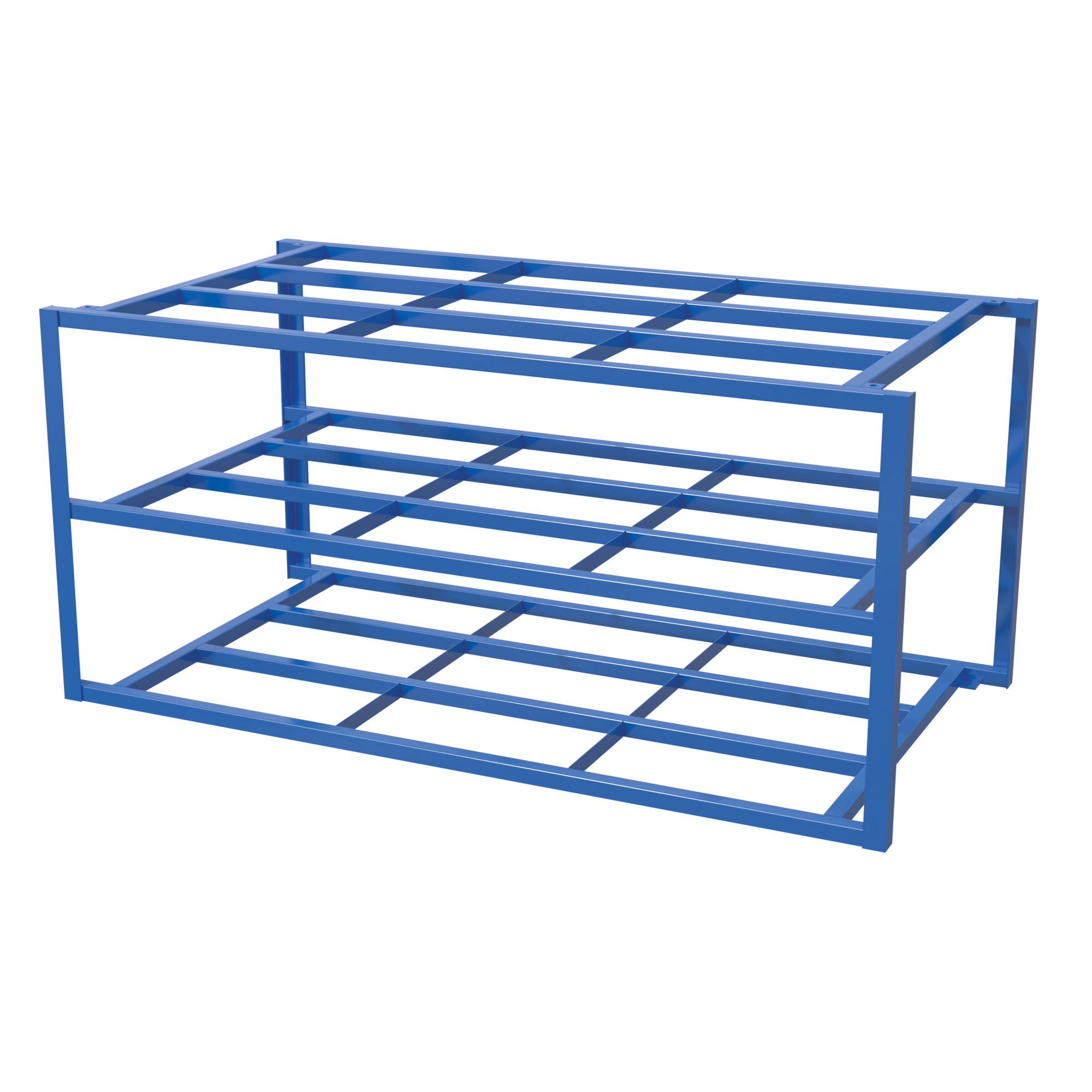 Vestil Steel Sheet Rack — 102.75in. x 54.5in. x 48in., 2 Large Shelves, 2000-Lb. Capacity Per Shelf, Blue, Model# SHEET-R-57-HB-4